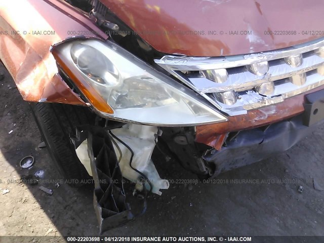 JN8AZ08W95W404328 - 2005 NISSAN MURANO SL/SE/S ORANGE photo 6