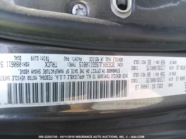 3C63RRJL5GG110815 - 2016 RAM 3500 LARAMIE GRAY photo 10