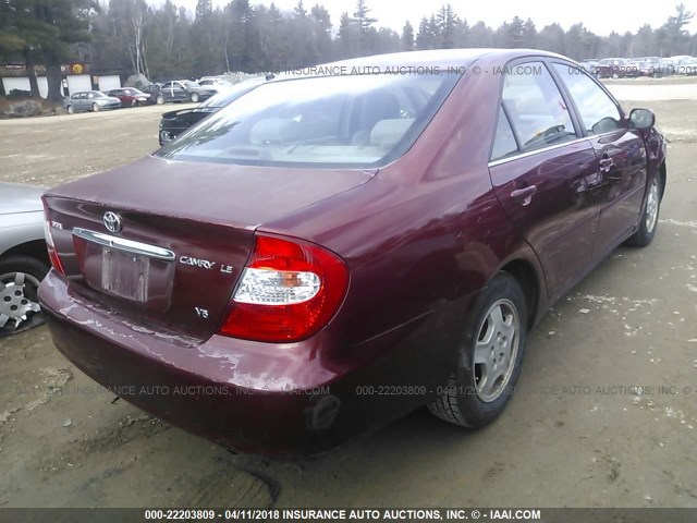 4T1BF32K53U059884 - 2003 TOYOTA CAMRY LE/XLE/SE RED photo 4
