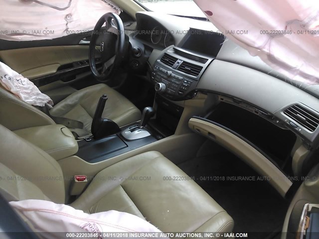 5KBCP3F89AB011090 - 2010 HONDA ACCORD EXL WHITE photo 5