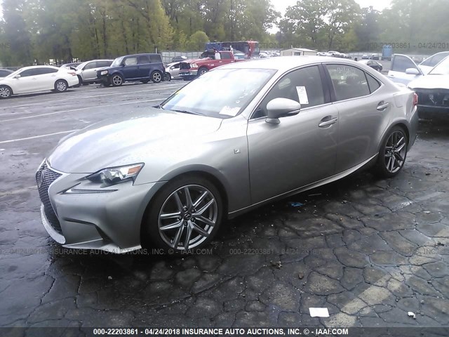 JTHBE1D20F5019556 - 2015 LEXUS IS 350 GRAY photo 2