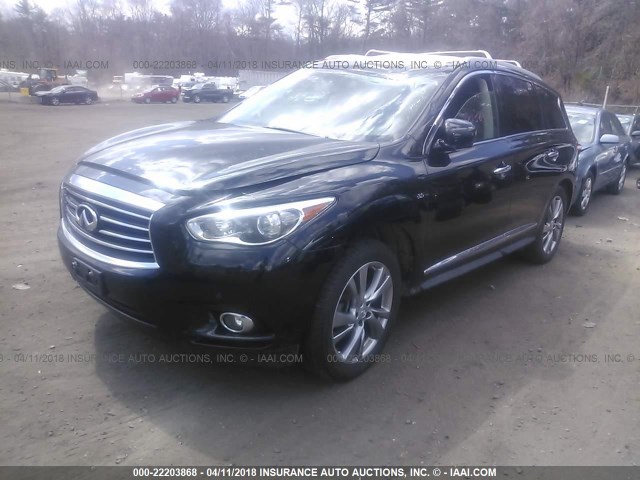 5N1AL0MM3EC504021 - 2014 INFINITI QX60 BLACK photo 2