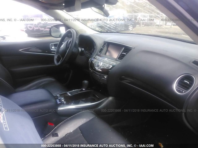 5N1AL0MM3EC504021 - 2014 INFINITI QX60 BLACK photo 5