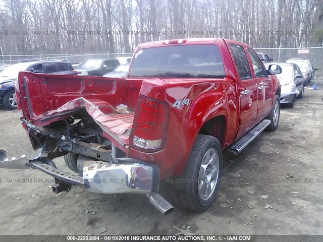 3GTRKWE32AG147232 - 2010 GMC SIERRA K1500 SLT RED photo 4