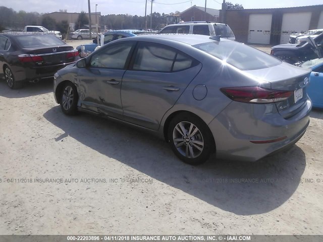 KMHD84LF5JU609852 - 2018 HYUNDAI ELANTRA SEL/VALUE/LIMITED GRAY photo 3