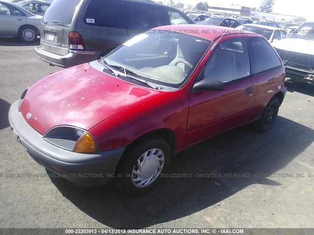 2C1MR2269T6789861 - 1996 GEO METRO LSI RED photo 2