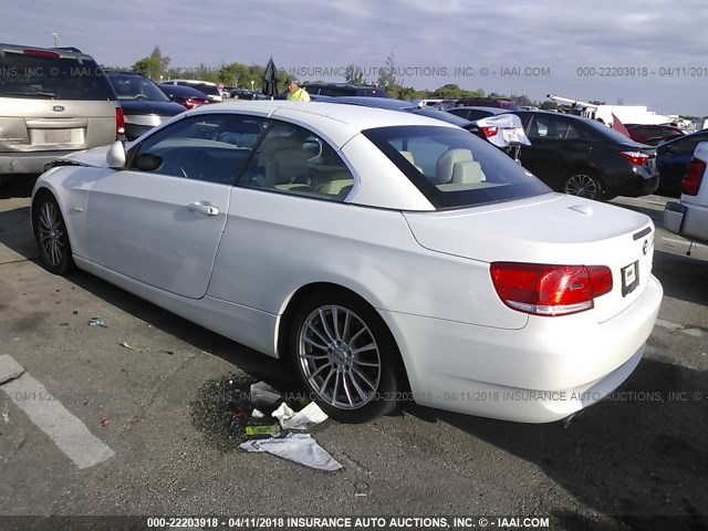WBAWR3C53AP463619 - 2010 BMW 328 I SULEV WHITE photo 3