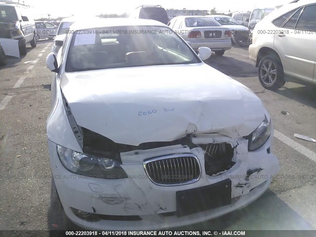 WBAWR3C53AP463619 - 2010 BMW 328 I SULEV WHITE photo 6