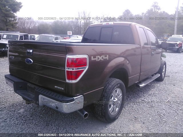 1FTFX1EF5BFA30040 - 2011 FORD F150 SUPER CAB BROWN photo 4