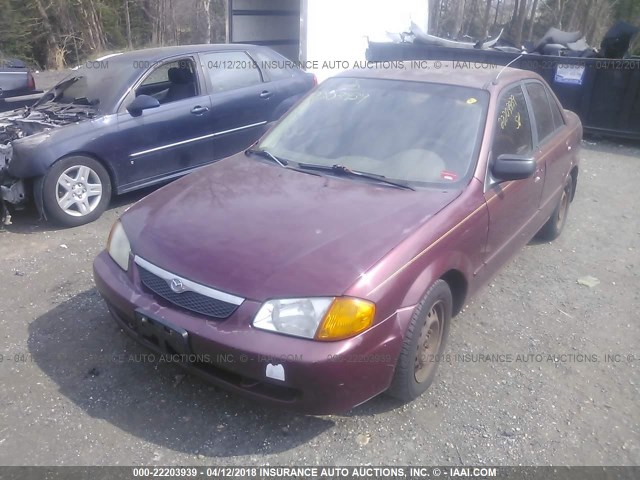 JM1BJ2229X0116890 - 1999 MAZDA PROTEGE DX/LX BURGUNDY photo 2