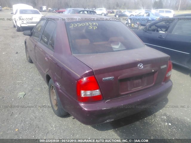 JM1BJ2229X0116890 - 1999 MAZDA PROTEGE DX/LX BURGUNDY photo 3