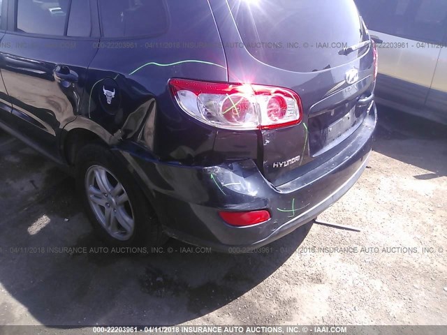 5XYZG3AB1BG028536 - 2011 HYUNDAI SANTA FE GLS BLUE photo 6