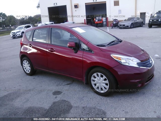 3N1CE2CP0EL382689 - 2014 NISSAN VERSA NOTE S/S PLUS/SV/SL RED photo 1