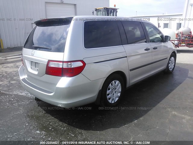 5FNRL38216B105257 - 2006 HONDA ODYSSEY LX SILVER photo 4