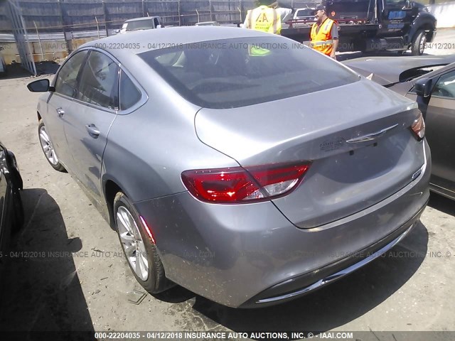 1C3CCCAB6FN693212 - 2015 CHRYSLER 200 LIMITED SILVER photo 3