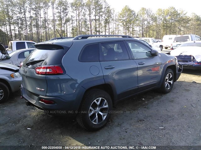 1C4PJMBS3EW134703 - 2014 JEEP CHEROKEE TRAILHAWK 灰色 照片 4