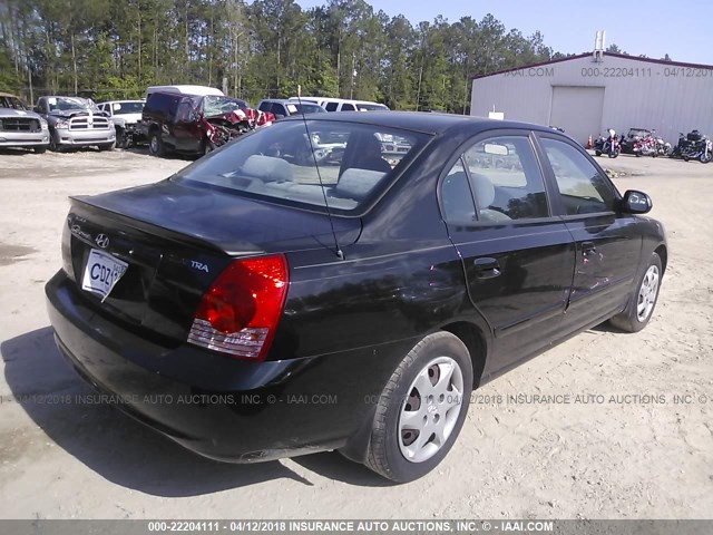 KMHDN46D06U352738 - 2006 HYUNDAI ELANTRA GLS/GT/LIMITED BLACK photo 4