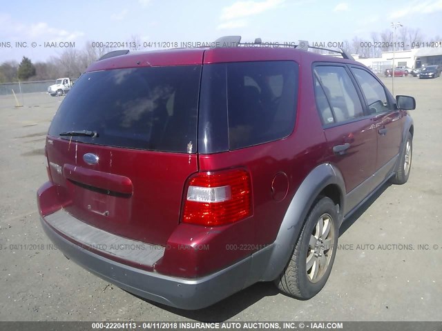 1FMDK04186GA56696 - 2006 FORD FREESTYLE SE RED photo 4