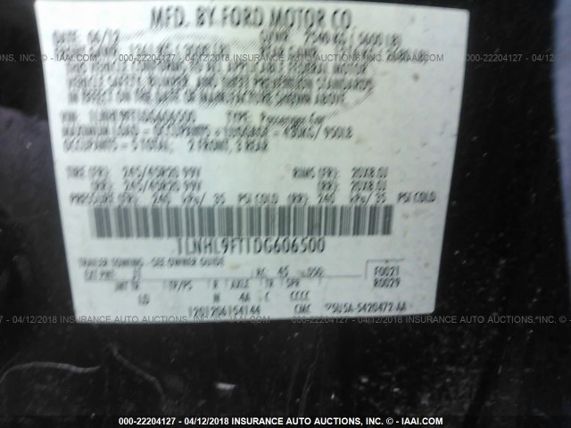 1LNHL9FT1DG606500 - 2013 LINCOLN MKS BLACK photo 9