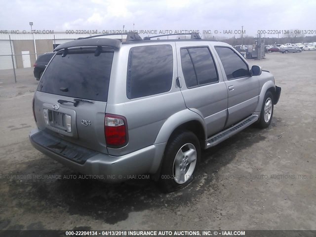 JNRDR09Y51W211578 - 2001 INFINITI QX4 SILVER photo 4