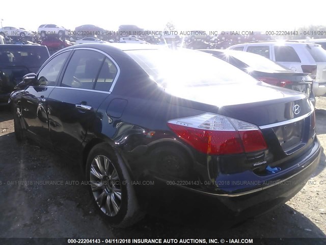 KMHGC4DE6BU122968 - 2011 HYUNDAI GENESIS 3.8L BLUE photo 3