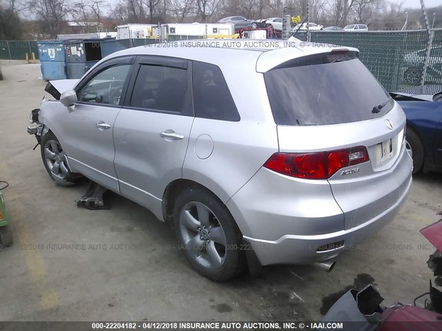 5J8TB18297A002547 - 2007 ACURA RDX SILVER photo 3