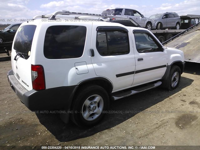 5N1ED28Y31C511147 - 2001 NISSAN XTERRA XE/SE WHITE photo 4