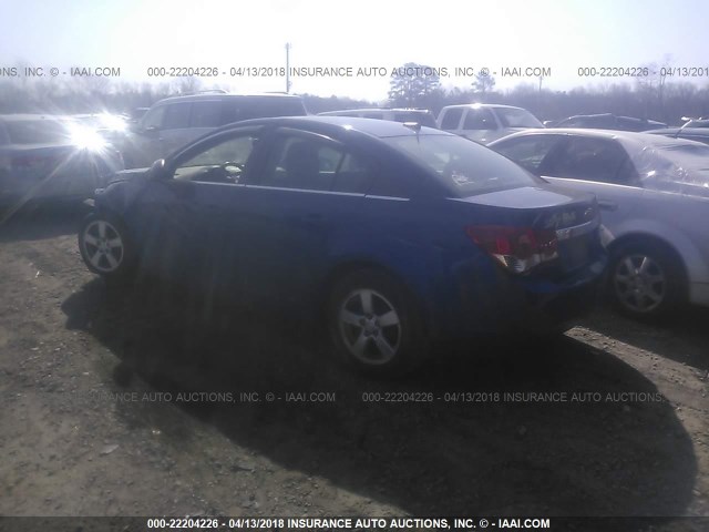 1G1PF5SC5C7391071 - 2012 CHEVROLET CRUZE LT BLUE photo 3