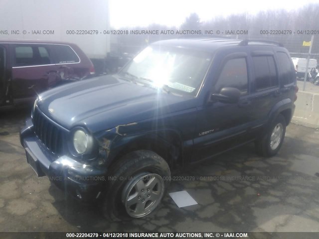 1J4GL58K52W121710 - 2002 JEEP LIBERTY LIMITED BLUE photo 2