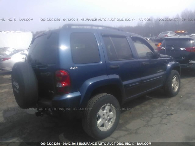 1J4GL58K52W121710 - 2002 JEEP LIBERTY LIMITED BLUE photo 4