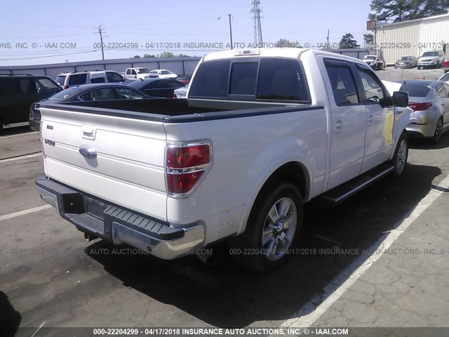 1FTFW1CT1BFB51563 - 2011 FORD F150 SUPERCREW WHITE photo 4