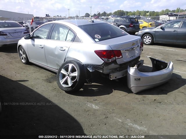 1G1PE5SB3F7200150 - 2015 CHEVROLET CRUZE LT SILVER photo 3