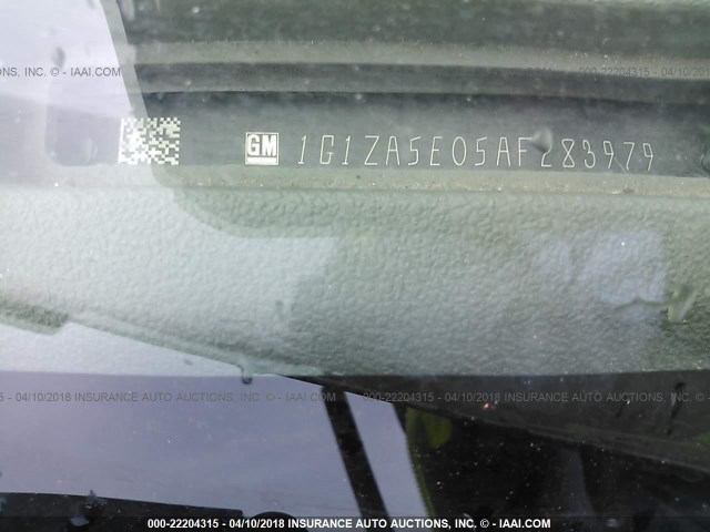 1G1ZA5E05AF283979 - 2010 CHEVROLET MALIBU LS 银色 照片 9