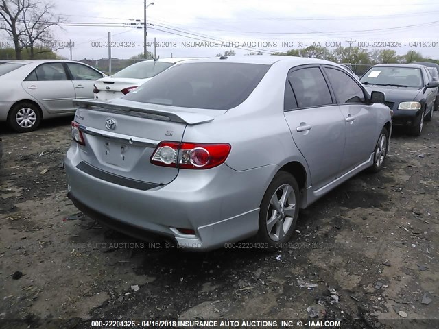 2T1BU4EE3BC716893 - 2011 TOYOTA COROLLA S/LE SILVER photo 4