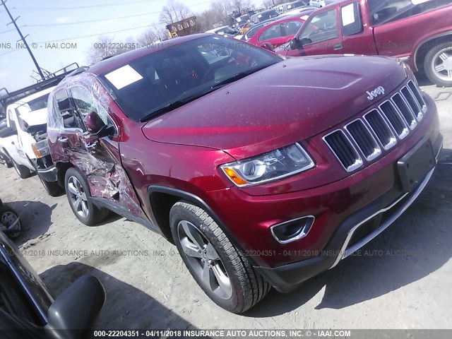 1C4RJFBG3EC497584 - 2014 JEEP GRAND CHEROKEE LIMITED RED photo 1