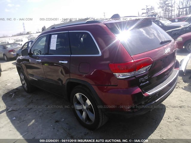 1C4RJFBG3EC497584 - 2014 JEEP GRAND CHEROKEE LIMITED RED photo 3