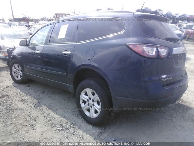 1GNKRFKD5HJ152290 - 2017 CHEVROLET TRAVERSE LS BLUE photo 3