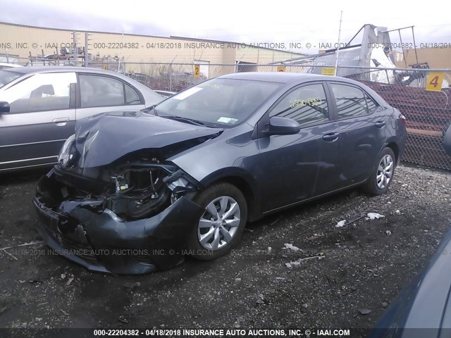 2T1BURHEXFC444714 - 2015 TOYOTA COROLLA L/LE/LE PLS/PRM/S/S PLS GRAY photo 2