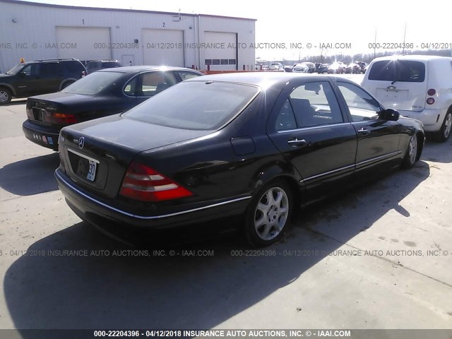 WDBNG70J12A309331 - 2002 MERCEDES-BENZ S 430 BLACK photo 4