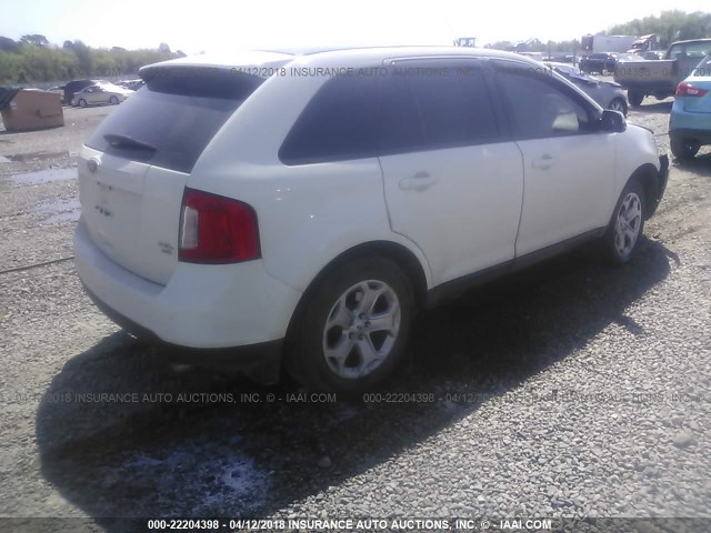 2FMDK4JC3DBC68553 - 2013 FORD EDGE SEL WHITE photo 4