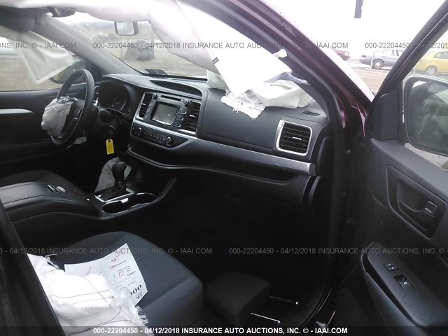 5TDBKRFH9GS350755 - 2016 TOYOTA HIGHLANDER LE/LE PLUS MAROON photo 5