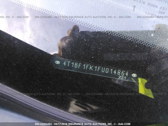 4T1BF1FK1FU014864 - 2015 TOYOTA CAMRY LE/XLE/SE/XSE BLUE photo 9