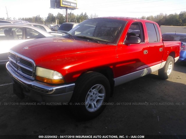 1B7HL2AN41S284478 - 2001 DODGE DAKOTA QUAD RED photo 2