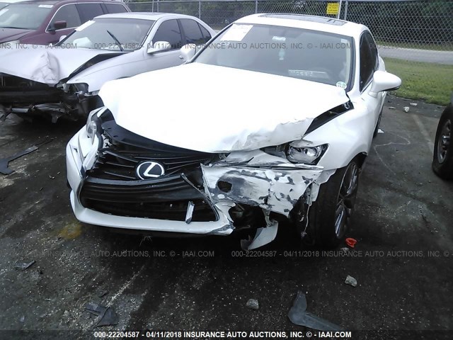 JTHBF1D20E5005121 - 2014 LEXUS IS 250 WHITE photo 6