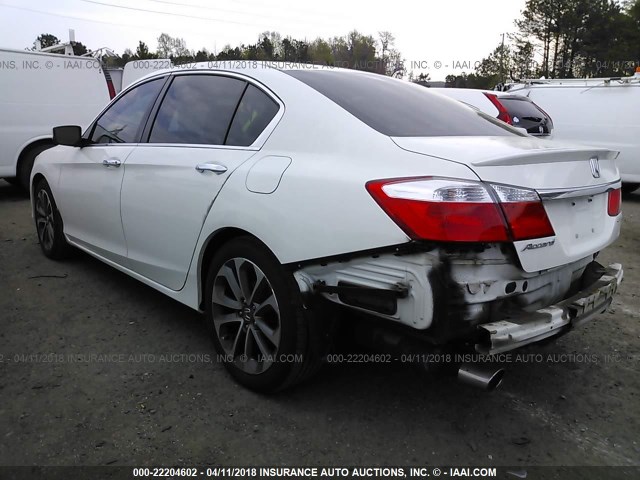 1HGCR2F53DA240355 - 2013 HONDA ACCORD SPORT WHITE photo 3