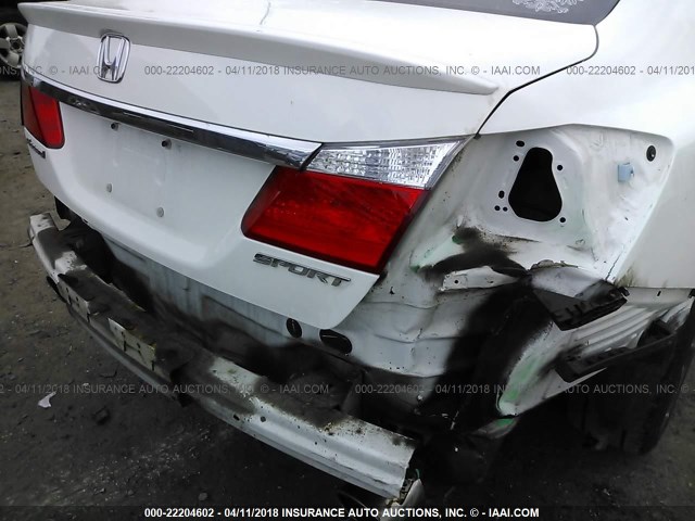 1HGCR2F53DA240355 - 2013 HONDA ACCORD SPORT WHITE photo 6