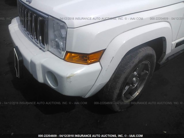1J8HG48K47C636854 - 2007 JEEP COMMANDER WHITE photo 6