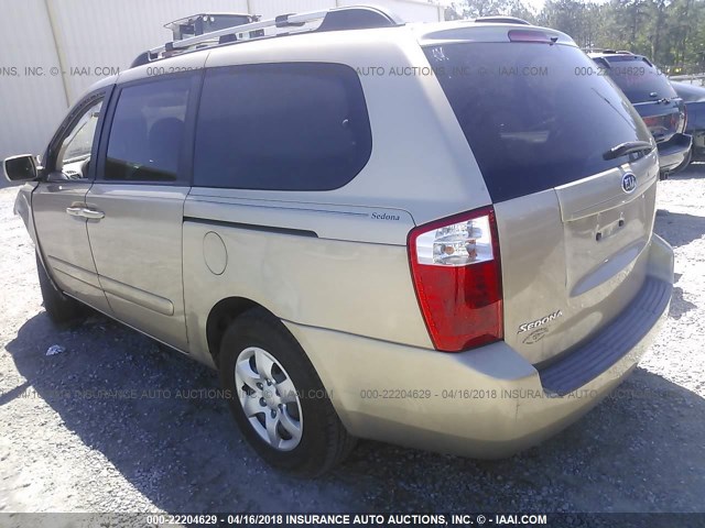 KNDMB233086254524 - 2008 KIA SEDONA EX/LX GOLD photo 3