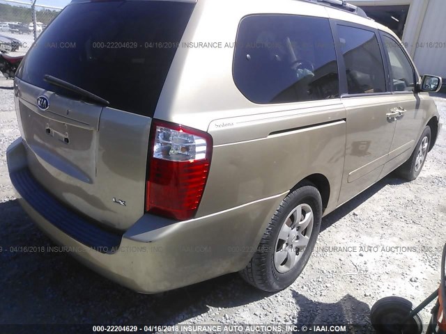 KNDMB233086254524 - 2008 KIA SEDONA EX/LX GOLD photo 4