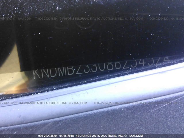 KNDMB233086254524 - 2008 KIA SEDONA EX/LX GOLD photo 9